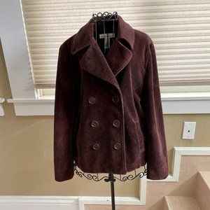 Jones New York Sport Brown Corduroy Double Breasted Jacket